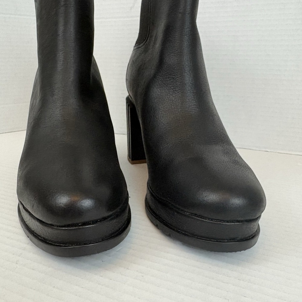 Sorel Blake Women's Size 10 Black Leather Chelsea Platform Heeled Ankle Boots - Picture 2 of 12